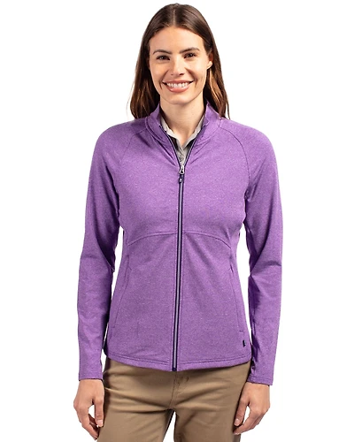 Cutter & Buck Women's Adapt Eco Knit Heather Recycled Full Zip Jacket