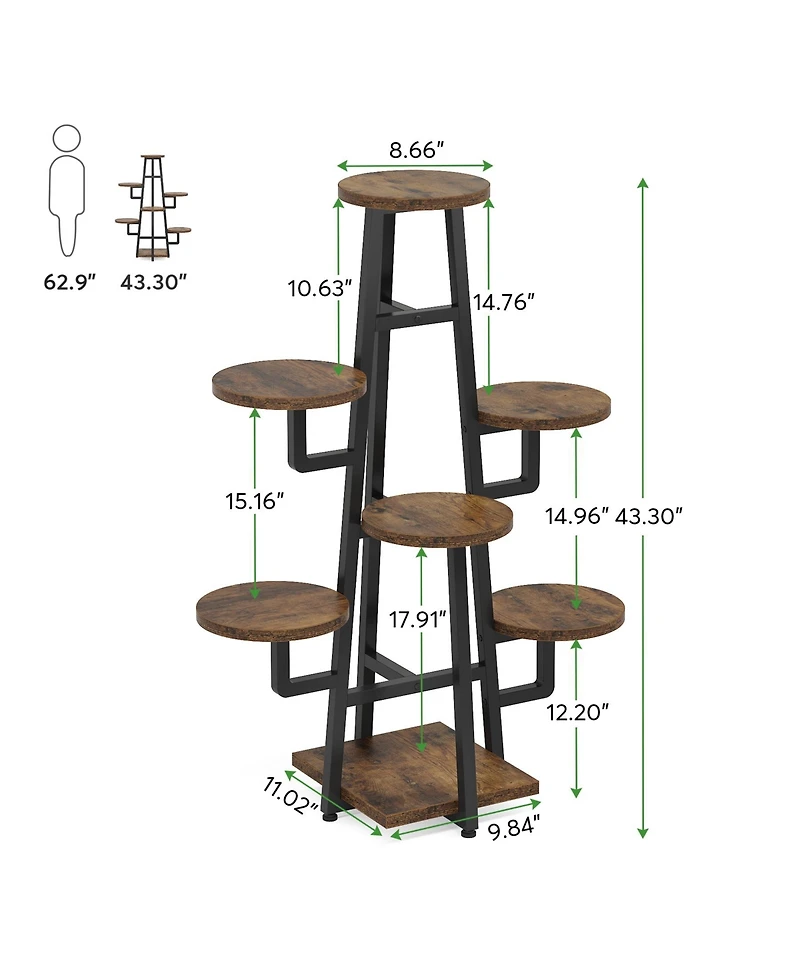 Tribesigns Wooden Corner Plant Pots Holder Rack Flower Stand Shelf Planter Organizer,7 Tier Plant Stand Indoor