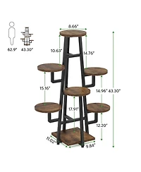 Tribesigns Wooden Corner Plant Pots Holder Rack Flower Stand Shelf Planter Organizer,7 Tier Plant Stand Indoor