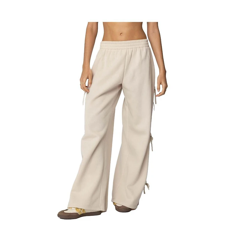Edikted Women's Claudette Baggy Ribbon Sweatpants