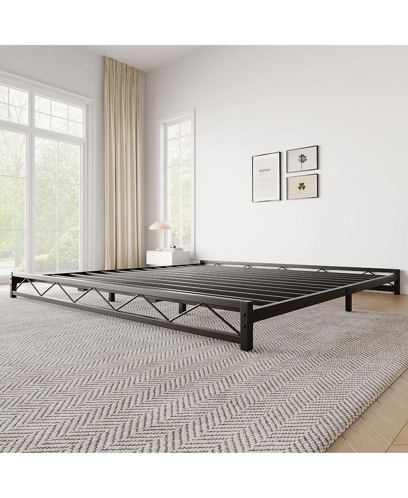 gaomon King Size Bed Frame, Metal Low Platform Bed Frame, with Wavy Pattern