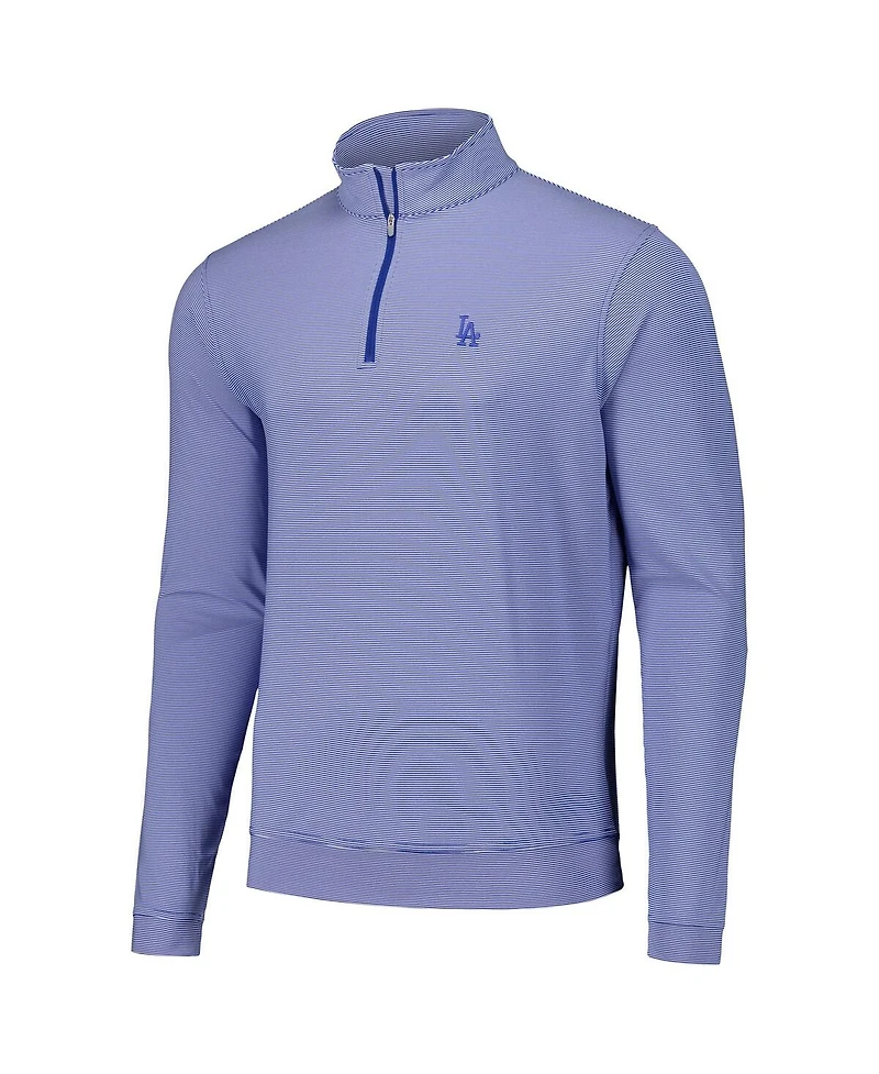 Peter Millar Men's Royal Los Angeles Dodgers Perth Sugar Stripe Performance Quarter-Zip Top