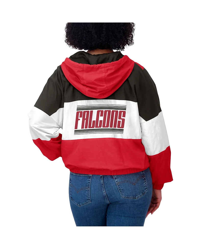 Wear by Erin Andrews Women's Red Atlanta Falcons Color Block Full-zip Windbreaker Jacket