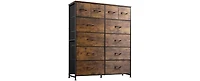 Wlive Tall Dresser for Bedroom with 12 Drawers Dressers & Chests of Fabric Closet Storage Draw