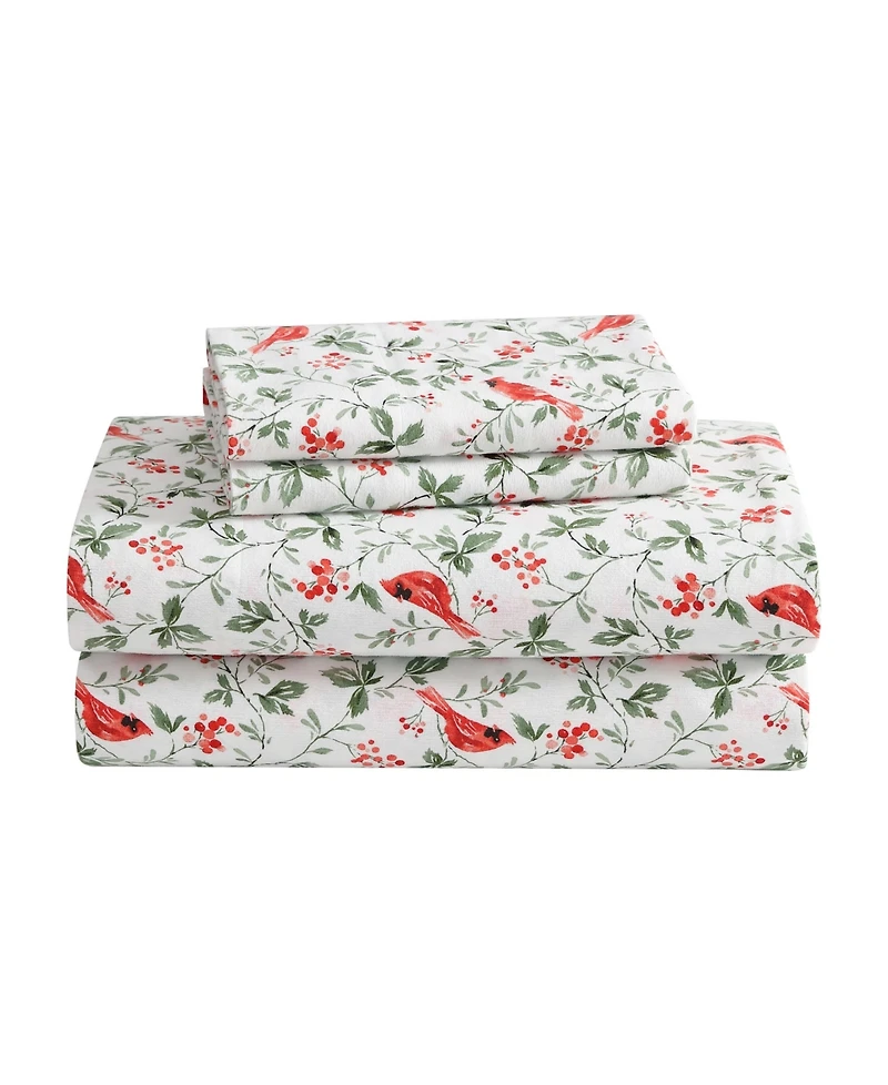 Laura Ashley Flannel 3 -Pc. Sheet Set, Twin