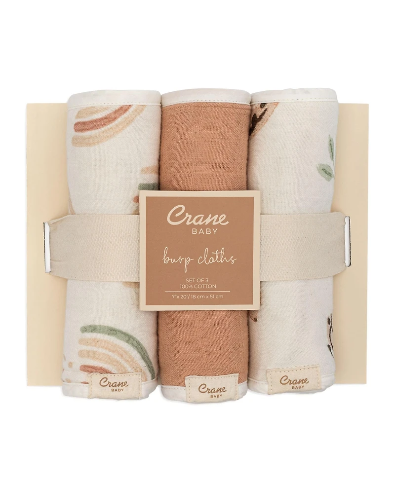Crane Baby Parker Burp Cloth Rainbow/Butterfly 3-Piece Set