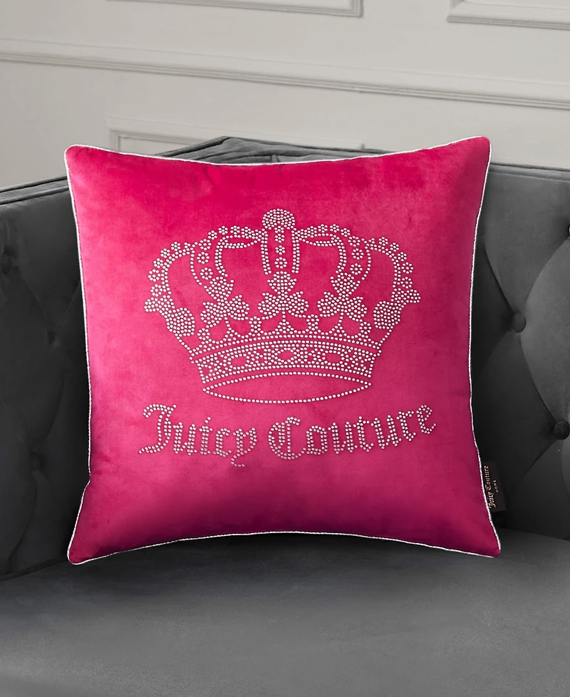 Juicy Couture Velvet Novelty Decorative Pillow, 20" x 20"