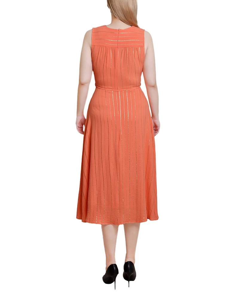 Ny Collection Women's Sleeveless Surplice Vertical Stripe Dress