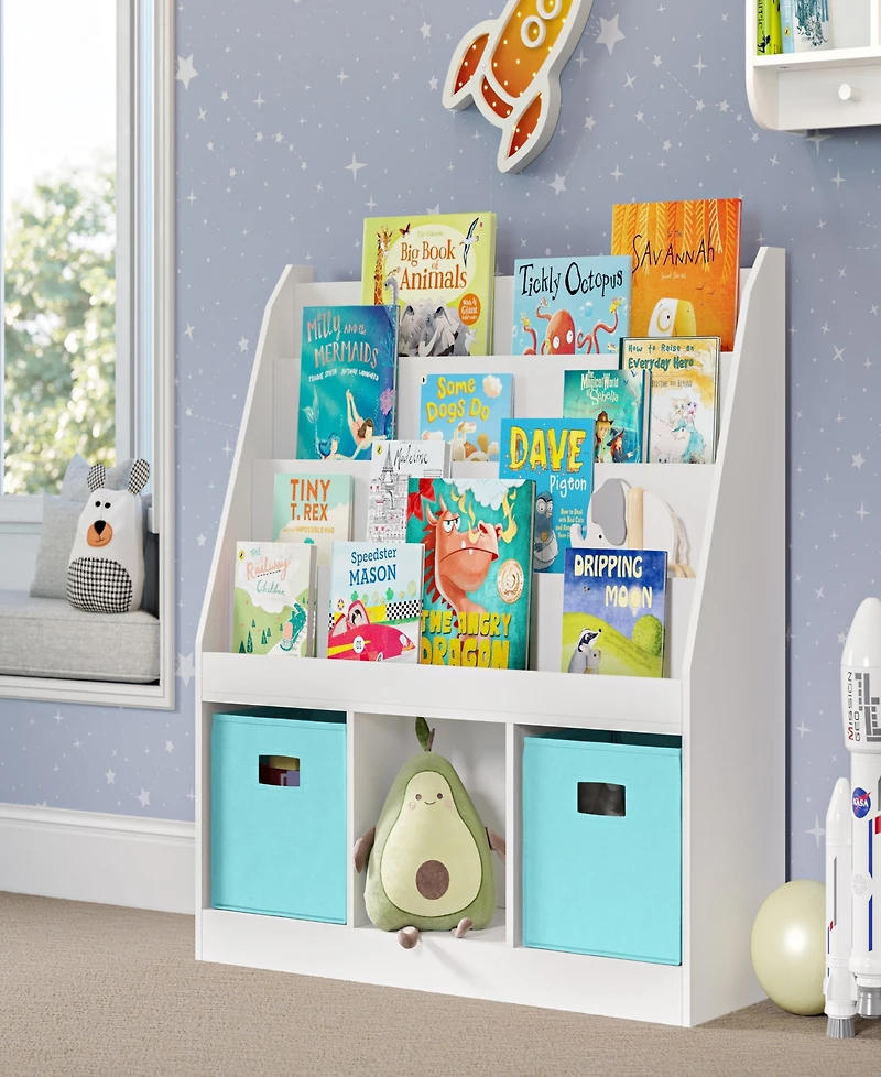 Kids Bookrack with Three Cubbies