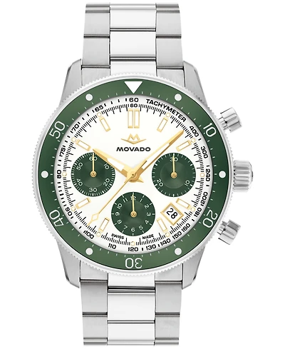 Movado Men's Super Sub Sea Alta Swiss Automatic-Chronograph Dura Steel 904L Watch, 43mm