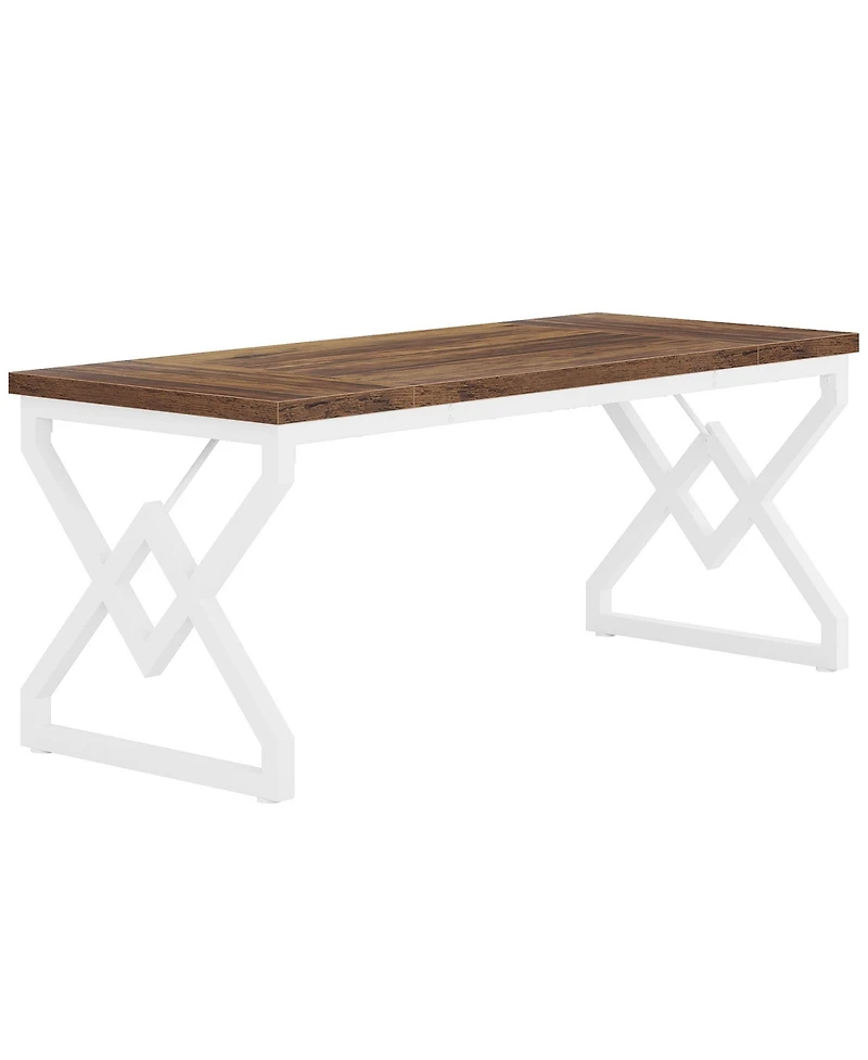 Tribesigns Large Office Computer Desk with Extra Thick Wooden Tabletop and Metal Frame, 63 Inch Executive Desk for Home Office