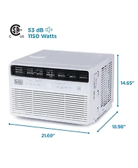 Black+Decker 12,000 Btu Inverter Window Air Conditioner Units for Up To 550 Sq. Ft., Energy Star Rated with Remote Control