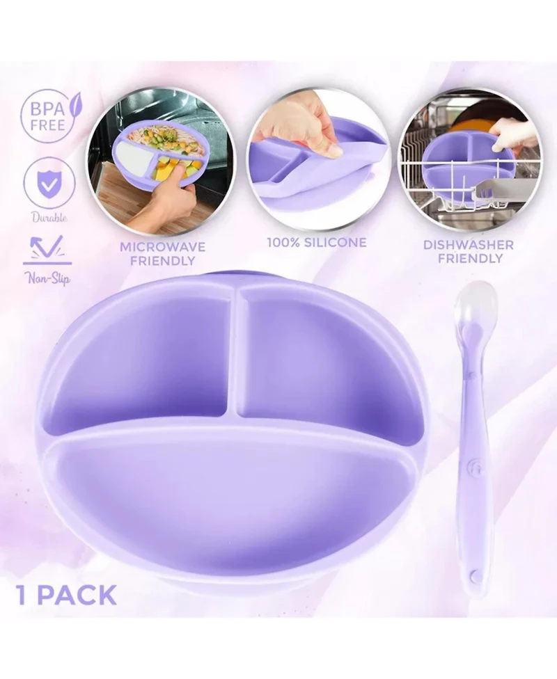 Sperric Baby Girls Silicone Suction Plate 100% Food Grade Stay Put Plates - Bpa Free Microwave & Dishwasher Safe