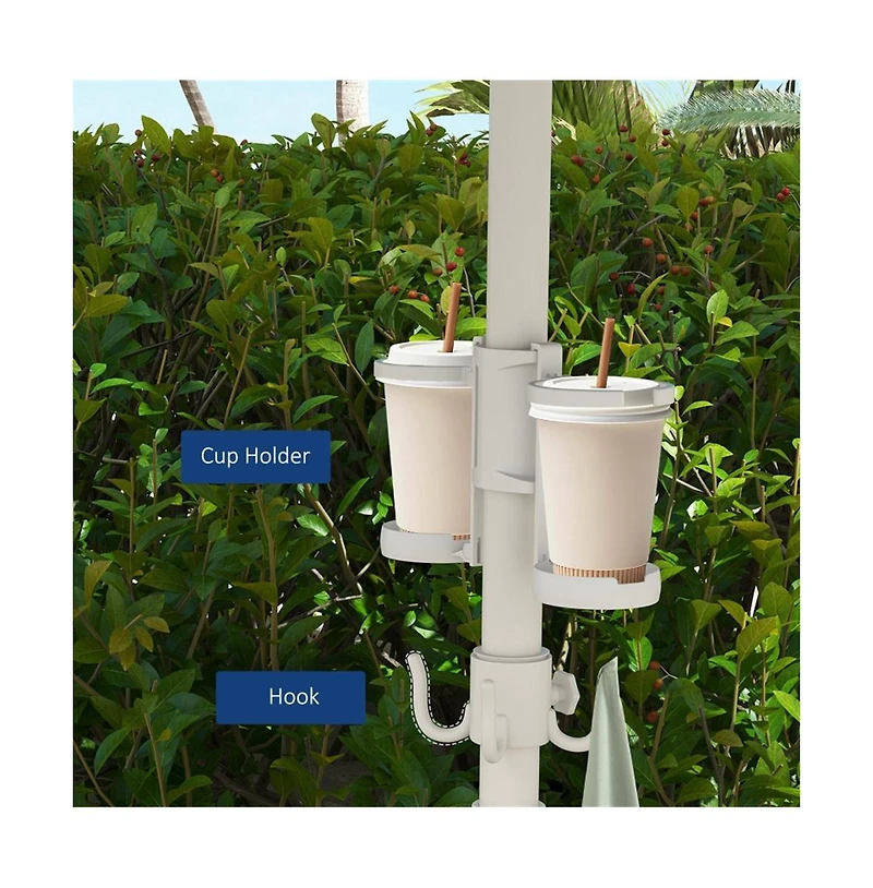 Slickblue Sapphire Outdoor Beach Umbrella - Stylish Portable Sunshade for Beach, Patio, and Outdoor Use