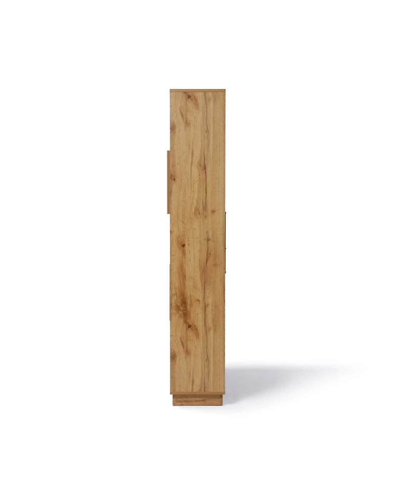 LuxenHome 8-Shelf and 2-Cabinet Tall Bookcase with Doors