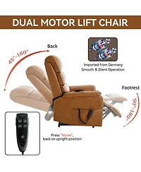 Streamdale Brown Power Lift Recliner with Heat Massage (350 lb)