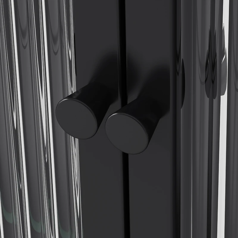 Streamdale Furniture 3 Door Arched Wall Mounted Glass Cabinets for Kitchen, Living Room and Bathroom(Black)