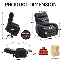 Streamdale Dual Motor Infinite Position Power Lift Recliner with Heat & Massage