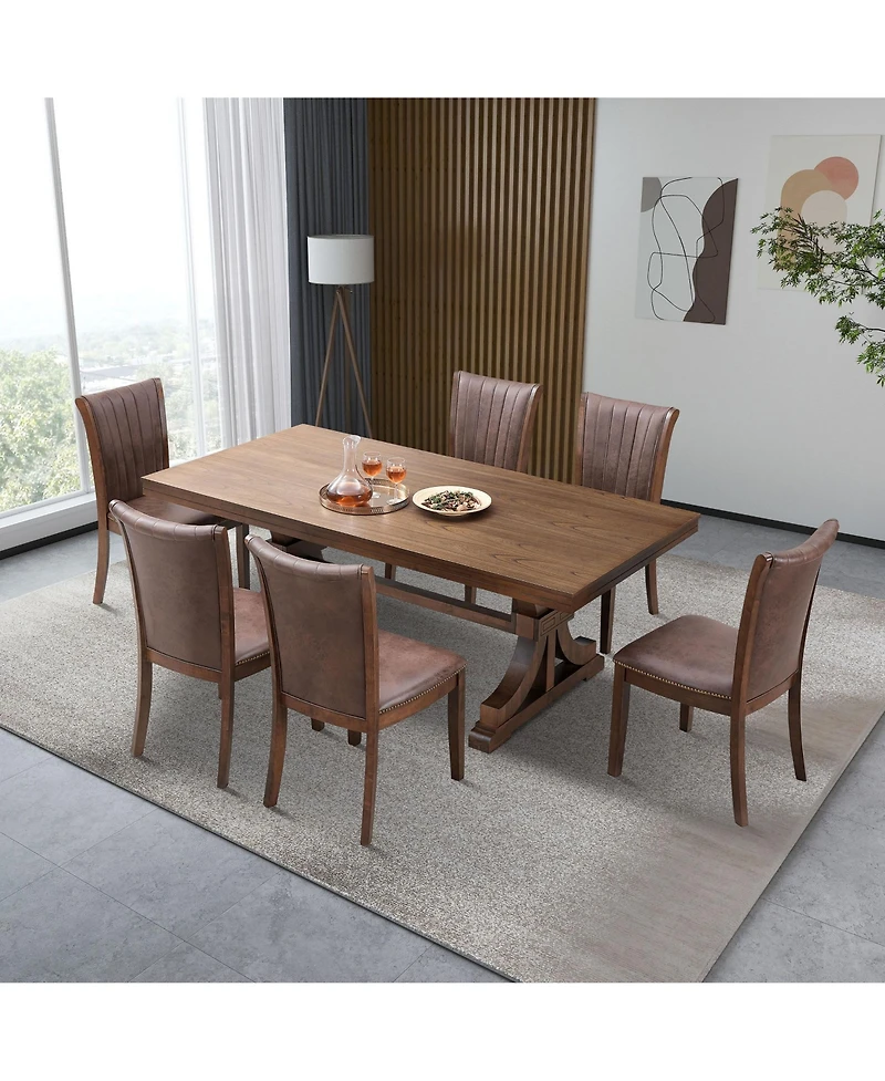Streamdale Modern Fabric Kitchen Chairs with Open Back (Set of 2)