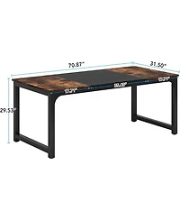 Tribesigns 71"x31.5" Dining Table, Industrial for 6-8 Person, Rectangular Dinner Table for Dining Room Kitchen Living Room, with Heavy Duty Metal Legs