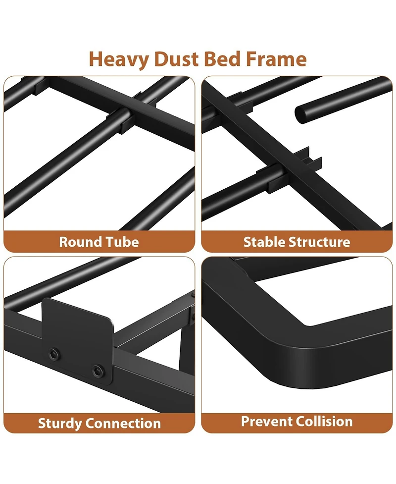 gaomon Full Size Bed Frame with Led Lights, Charging Station