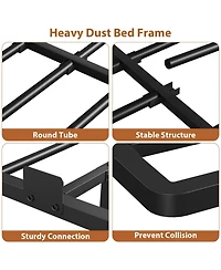 gaomon Full Size Bed Frame with Led Lights, Charging Station