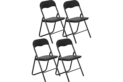 gaomon Folding Chairs 4 Pack with Cushion, Outdoor and Indoor Event Portable Folding Chairs with Non-Slip Feet Pads, Stackable Chairs for Meeting, Par