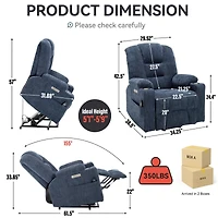Streamdale Power Lift Recliner with Massage, Heat, and Usb Ports