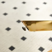 Streamdale Golden Glass Dining Table with Cross Metal Base