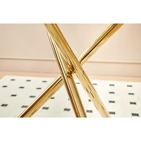 Streamdale Gold Dining Table with Glass Top