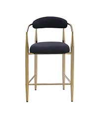Streamdale Furniture Modern Boucle Bar Stools Set of 2 Modern Upholstered Bar Height Barstools Vintage High Island Chairs with Metal Frame/Back/Arms f