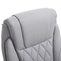 Vinsetto High Back 360 Swivel Ergonomic Home Office Chair with Flip Up Arms, Faux Leather Computer Desk Rocking Chair, Grey