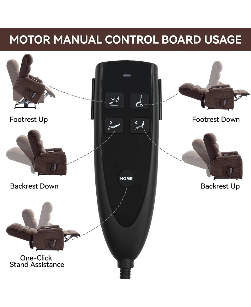 Streamdale Brown Electric Signature Massage Recliner