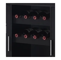 Kings Brand Furniture Neiman Buffet Sideboard Wood Wine Rack Cabinet Table with 2 Shelf to Hold 8 Bottles