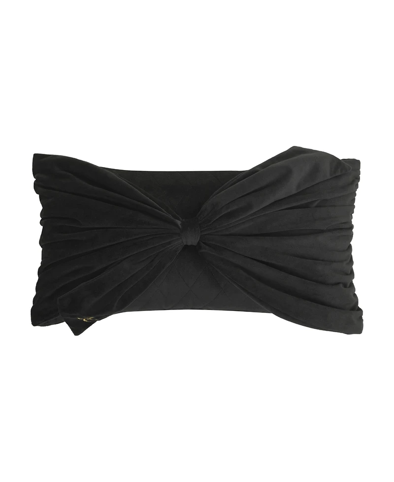Juicy Couture Velvet Bow Decorative Pillow, 10" x 18"