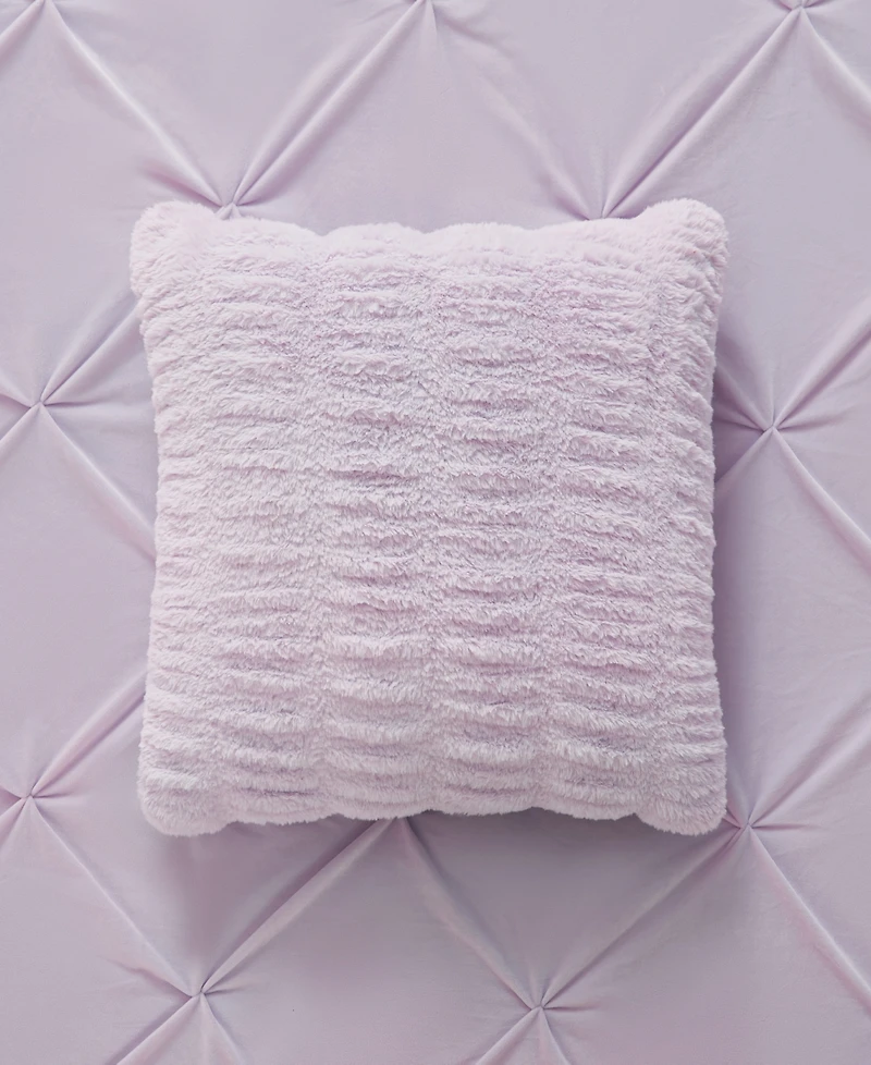 Juicy Couture Pleated Faux Fur Decorative Pillow, 20" x 20"