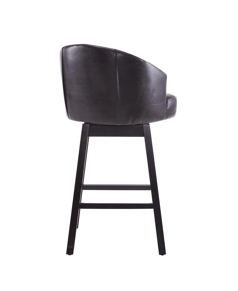 Streamdale Furniture 33.25" Swivel Counter Stools Set of 2, Upholstered Counter Height Bar Stools with Solid Rubber Wood Frame, Backrest, Footres