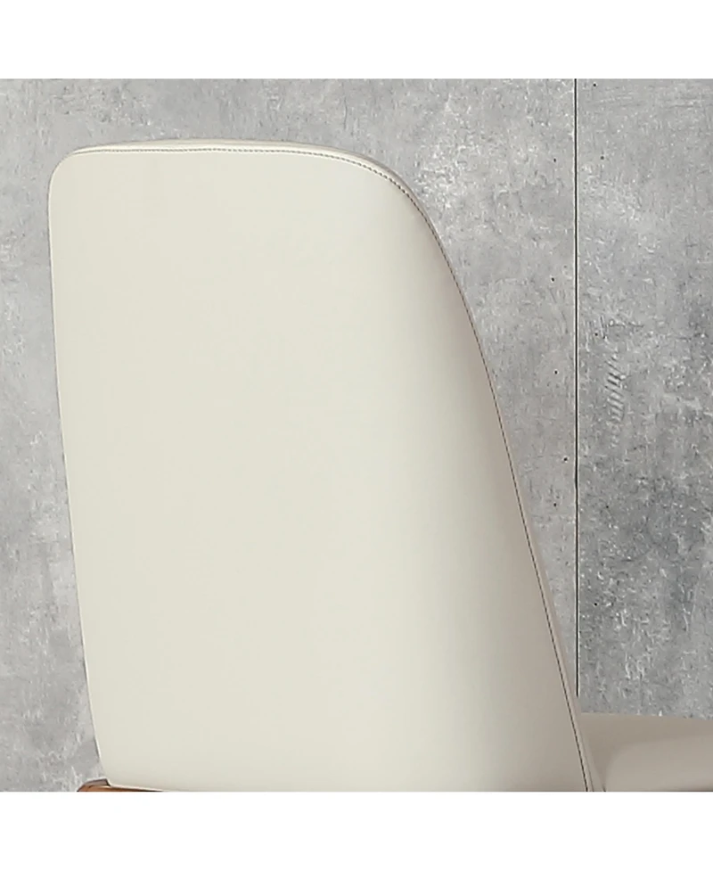 Streamdale Modern Pu Leather Dining Chairs with Wooden Legs (Set of 2)