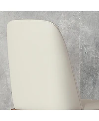 Streamdale Modern Pu Leather Dining Chairs with Wooden Legs (Set of 2)