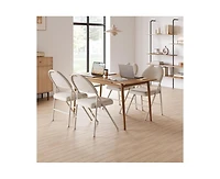 gaomon 4 Pack Folding Chair, Portable Metal Frame Padded Folding Chairs, Foldable Chairs with Linen Cushion and Back for Events Office Wedding Party,