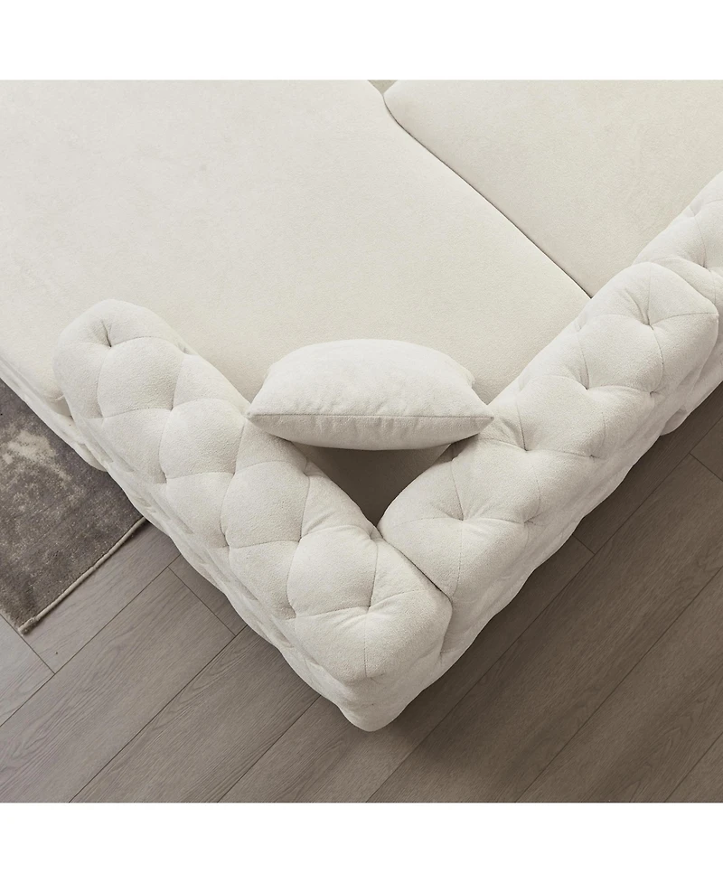 Streamdale 126-inch Modern Chenille U-Sofa with Lounge Seats