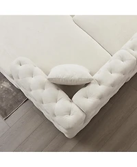 Streamdale 126-inch Modern Chenille U-Sofa with Lounge Seats