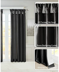 Madison Park Emilia Twist Tab Lined Window Curtain Panel, Single with Privacy Lining for Bedroom and Living Room, 84 inch length Curtai