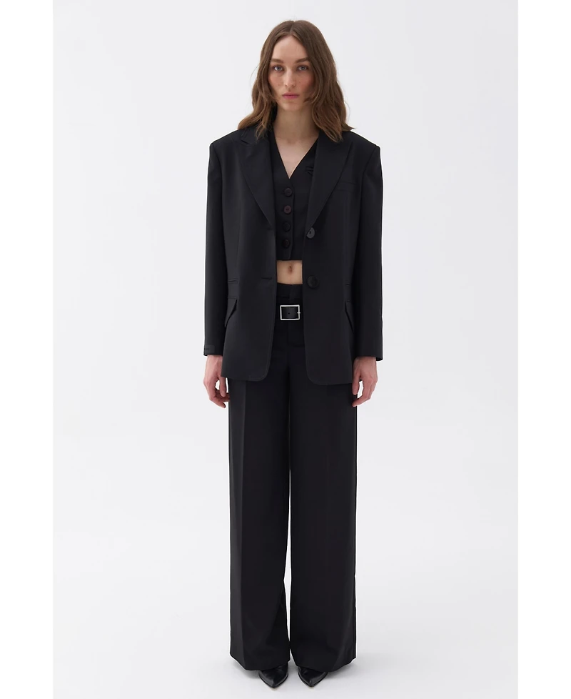 Nocturne Women's Padded Shoulder Blazer Jacket