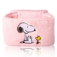 Peanuts Snoopy Fluffy Cosmetic Bag for Travel - Soft Plush Toiletry Makeup Cosmetic Jewelry Pouch