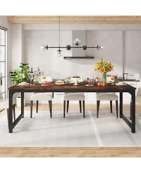Tribesigns 71"x35.4" Dining Table, Industrial Kitchen Table for 6-8 Person, Rectangular Dinner Table for Dining Room Kitchen Living Room, with Heavy D