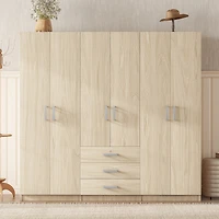 Streamdale Furniture 6-Doors Wooden Wardrobe Storage for Bedroom, with Big Drawers