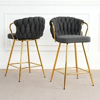 Streamdale Gold-Legged Bar Chair (Set of 2)
