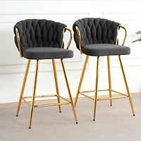 Streamdale Gold-Legged Bar Chair (Set of 2)