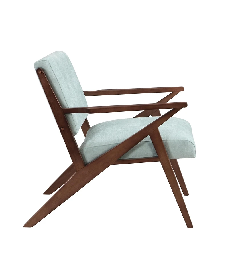 30" Mid-Century Modern Accent Chair with Plush Cushions, Angled Arm Design, and Sturdy Solid Wood Frame – Perfect for Cozy Living Room, Be